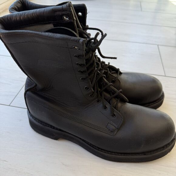 Addison Shoe Steel Toe Leather Combat Boots Men\'s US 10.5 R Vibram Soles Black main image 5